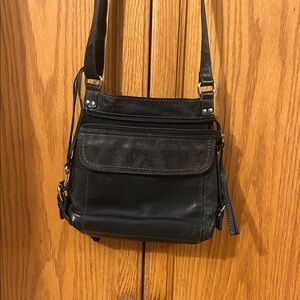 Fossil Black Leather Shoulder Bag